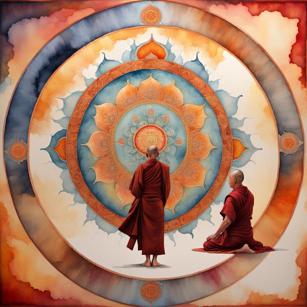 Seeking Enlightenment by Contemplating a Sand-Painting Mandala