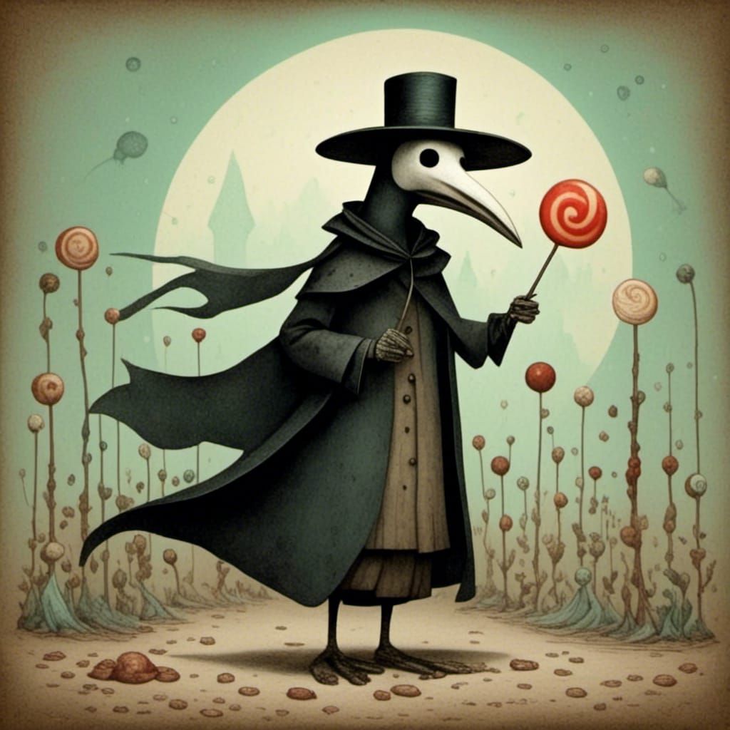 Plague Doctor with Lollipop and Alien Flair
