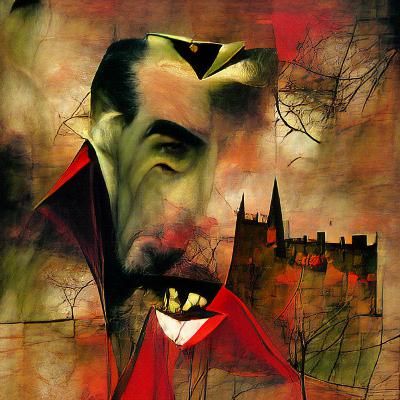 Dracula in Mixed-Media Graphic Novel Style