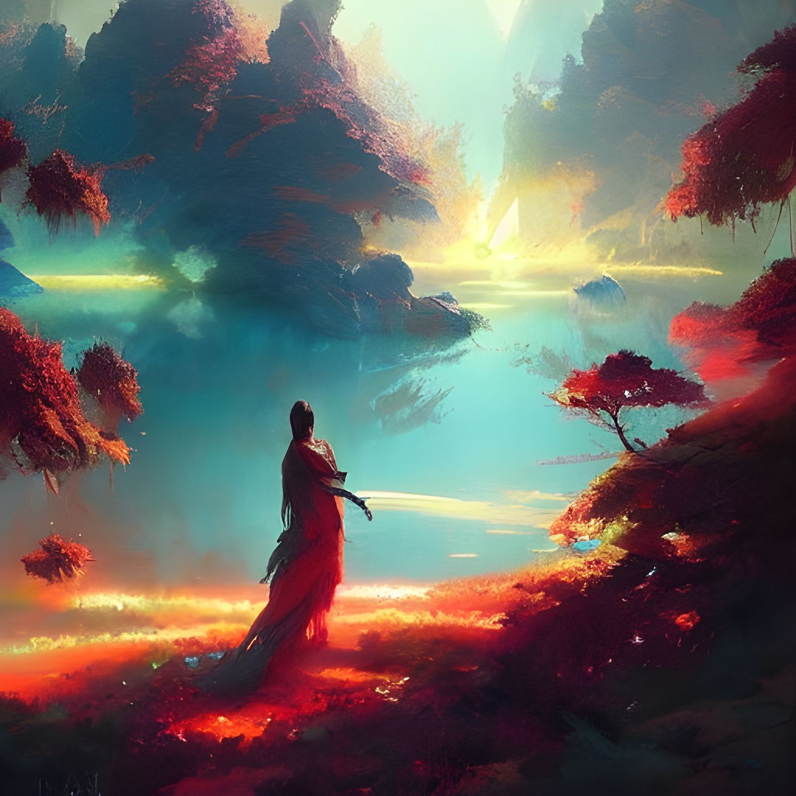 Ethereal Fantasy Landscape in Hyperrealism Style