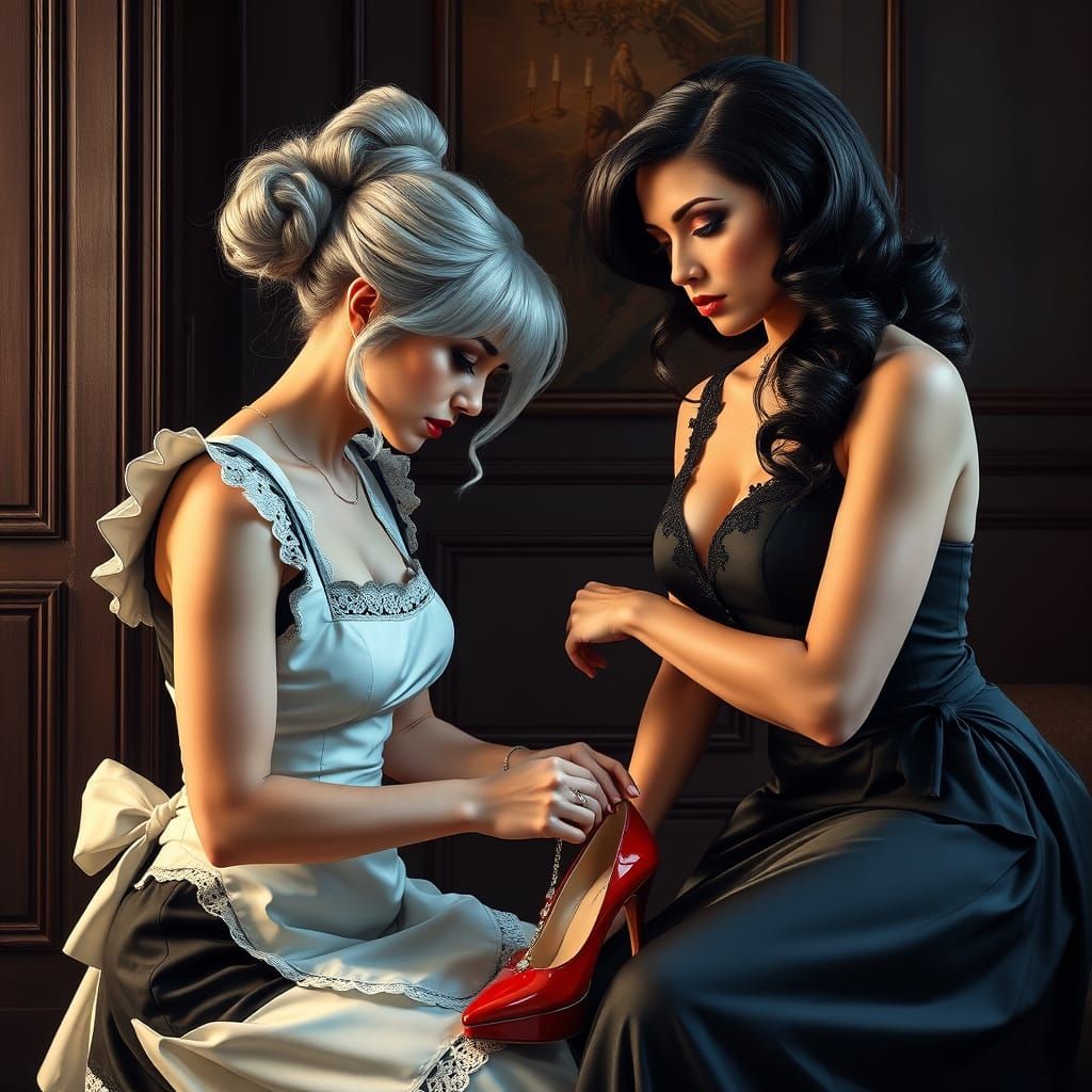 Hyperrealistic Gemstone Heels in Art Nouveau Style