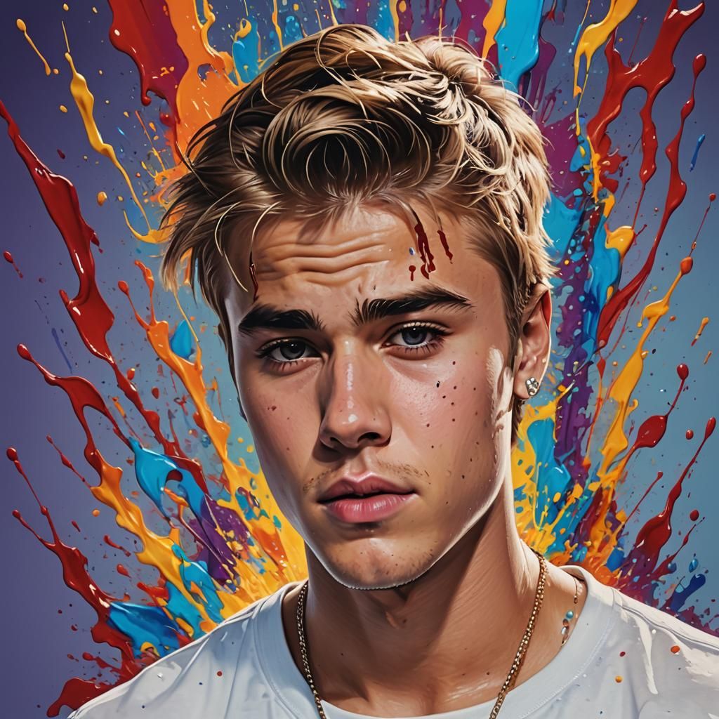 Hyperrealistic Portrait with Colorful Background