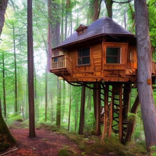 Fantastical Tree House: Detailed Matte Painting