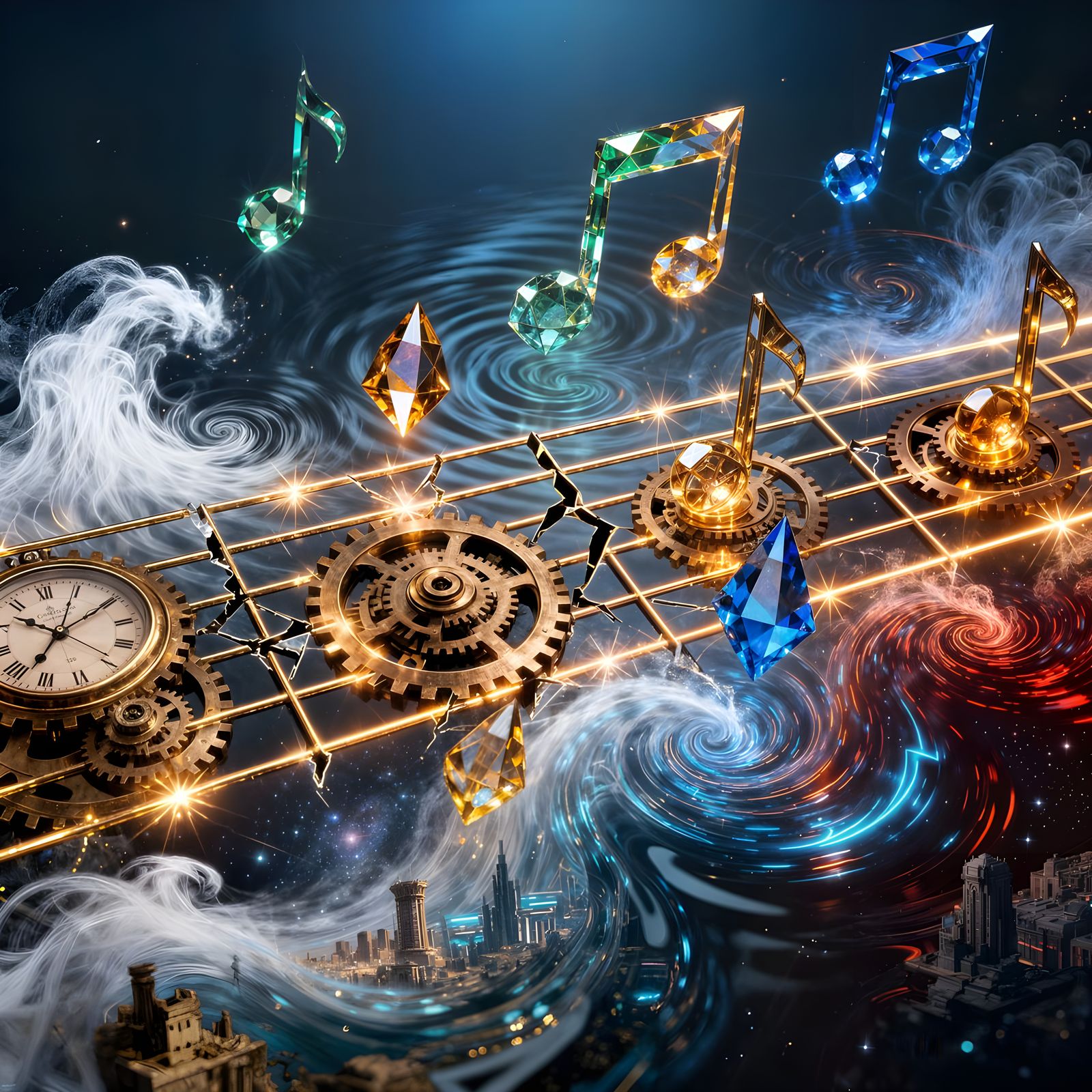 Surreal Chrono-Sonic Lattice in Twilight Void