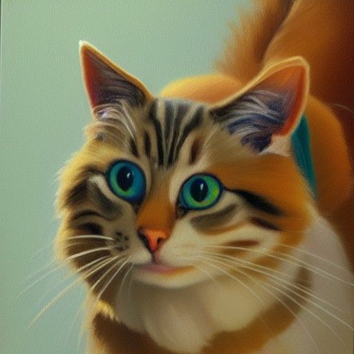 Cartoon Cat in Oil Painting by Gurney
