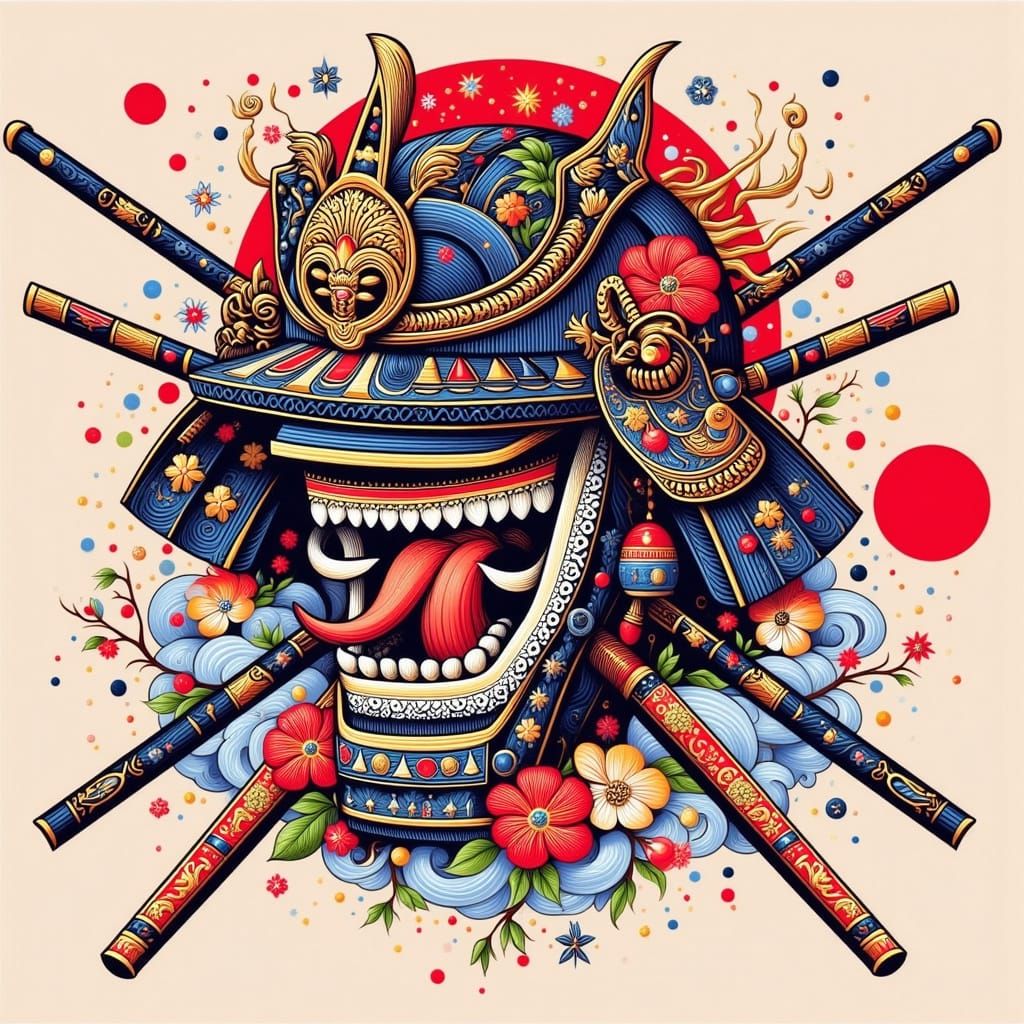 Ancient Warrior in Cyberpunk Armor