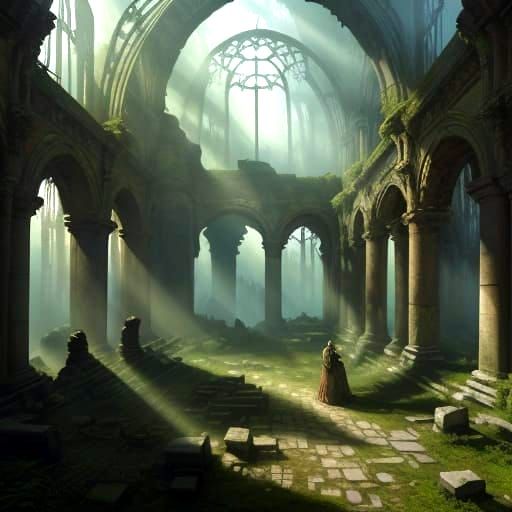Sorceress in Ancient Ruins: Epic Fantasy Concept Art