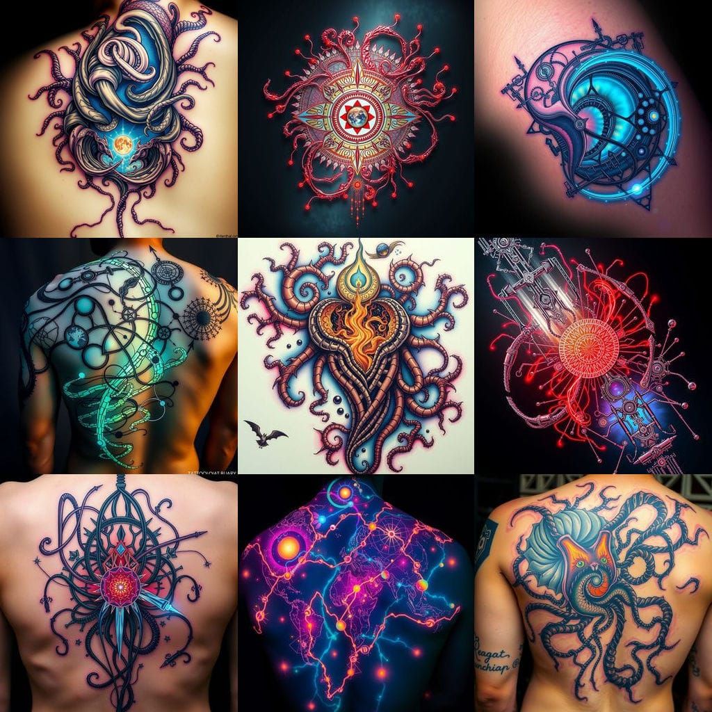 Ethereal Tattoo of Cosmic Balance