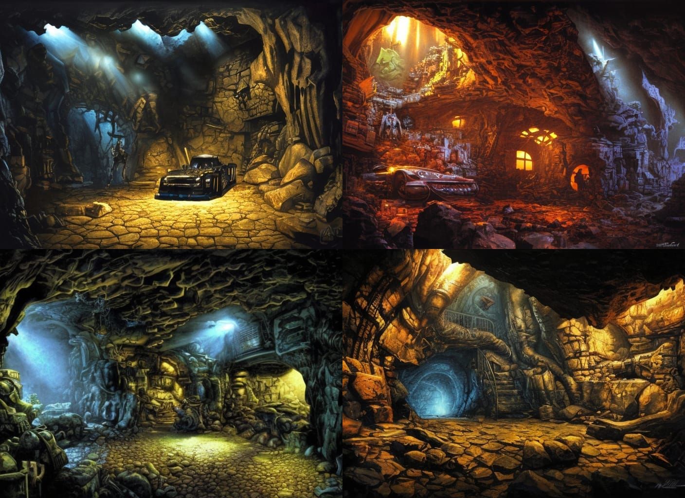Detailed Batcave with Atmospheric Lighting