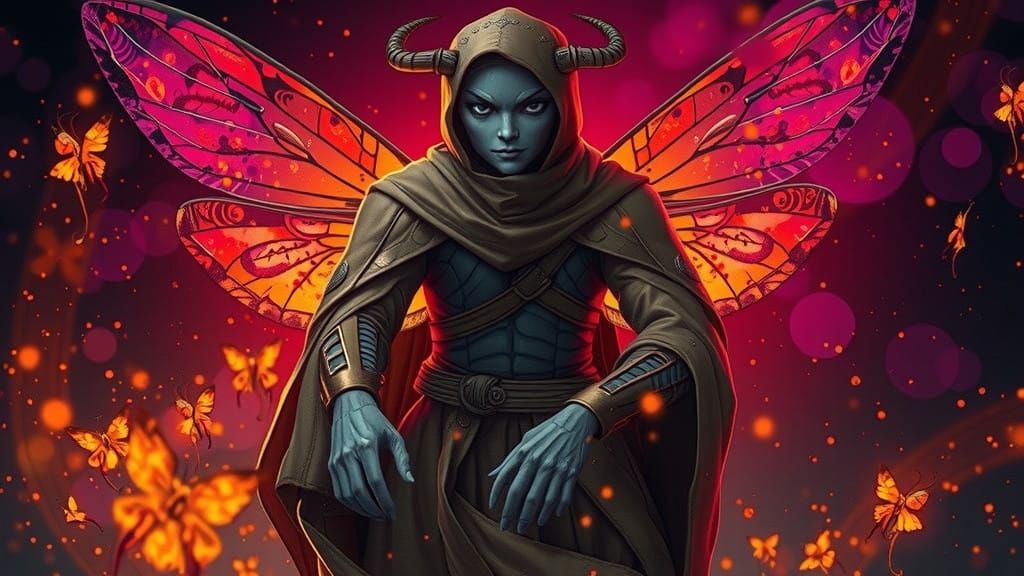 Glowing Firefly Enchantress in Whirling Vortex