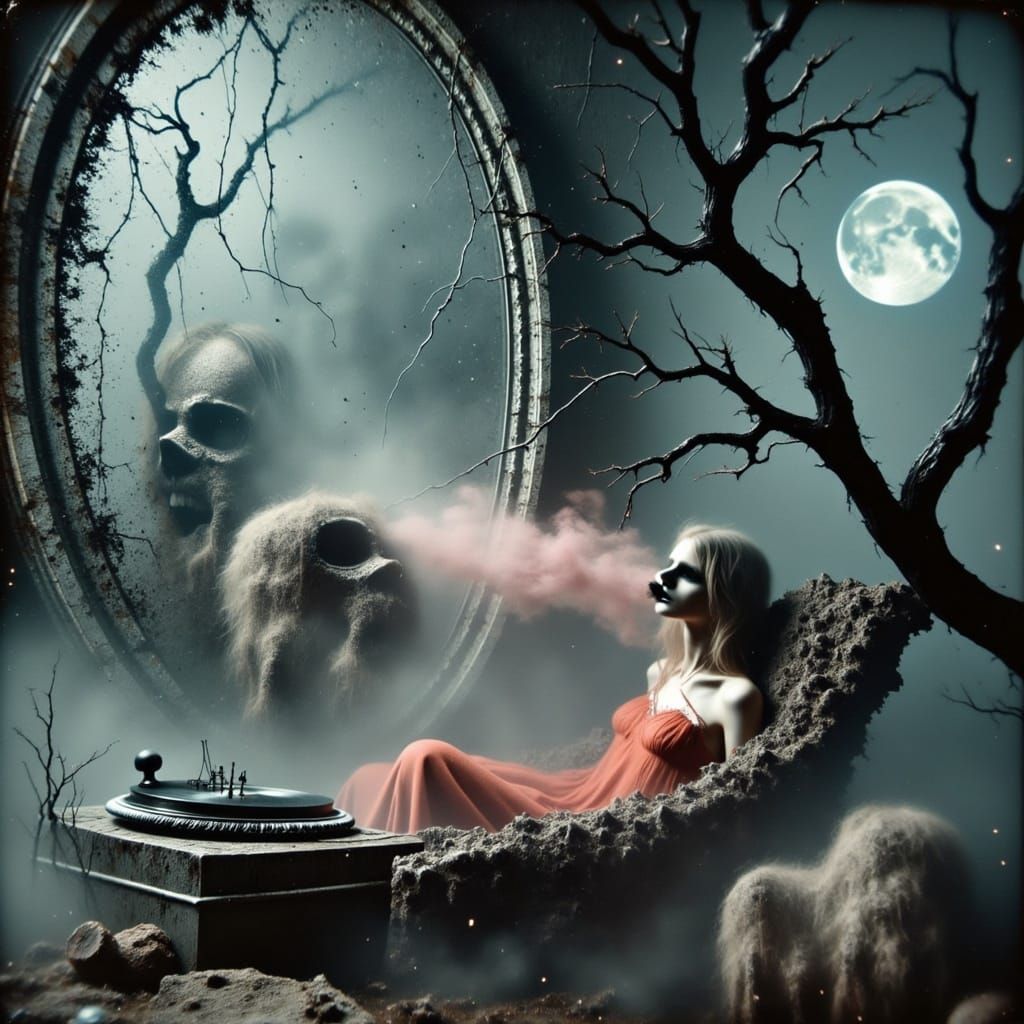 Surreal, Dark, Gothic Dreamscape with Smoky Reflections and ...