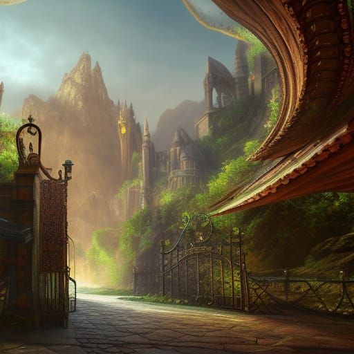 Fantastical Closed Gate in Deep Color