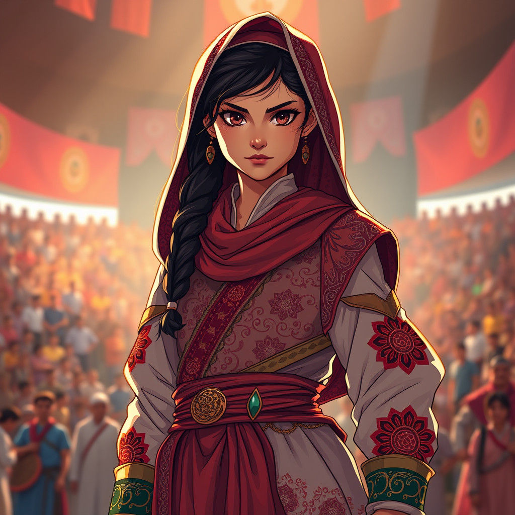 Moroccan Girl Fighter in Anime-Inspired Tournament