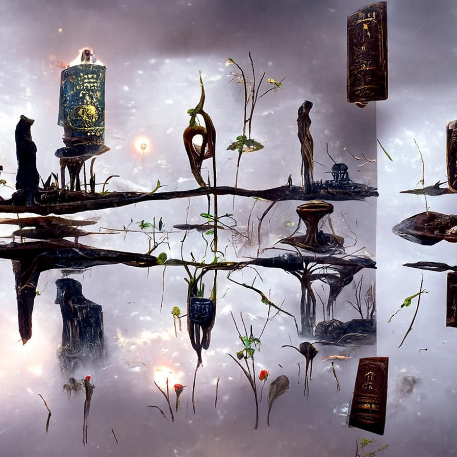 Alien Botany Book in Hyperrealistic Digital Art