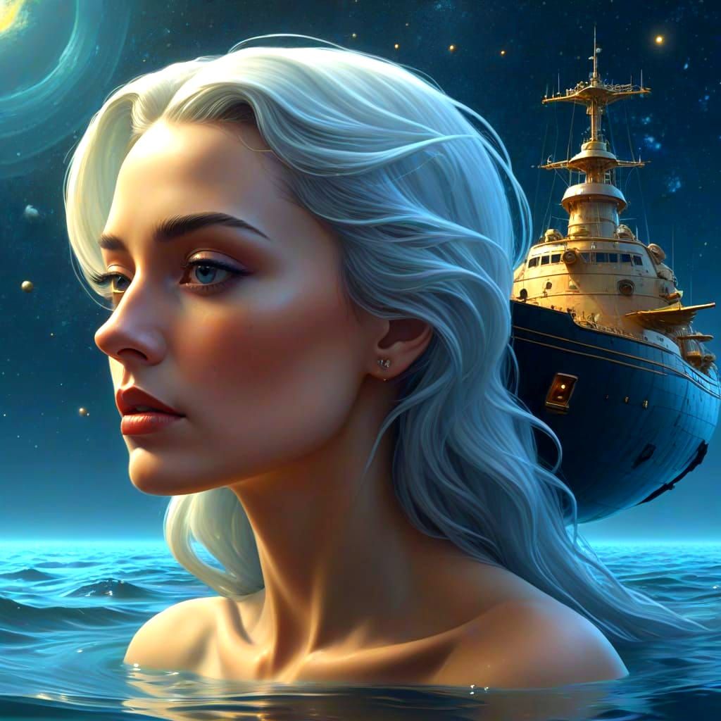 Surreal Pin-Up Model in Liquid Planet