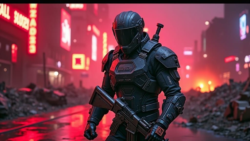 Call of Duty Warzone: Cyberpunk Cityscape with 13 Kills