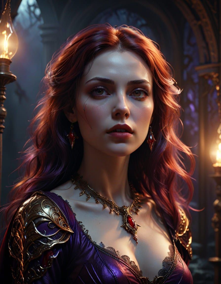 Ethereal Vampire Goddess in Regal Splendor