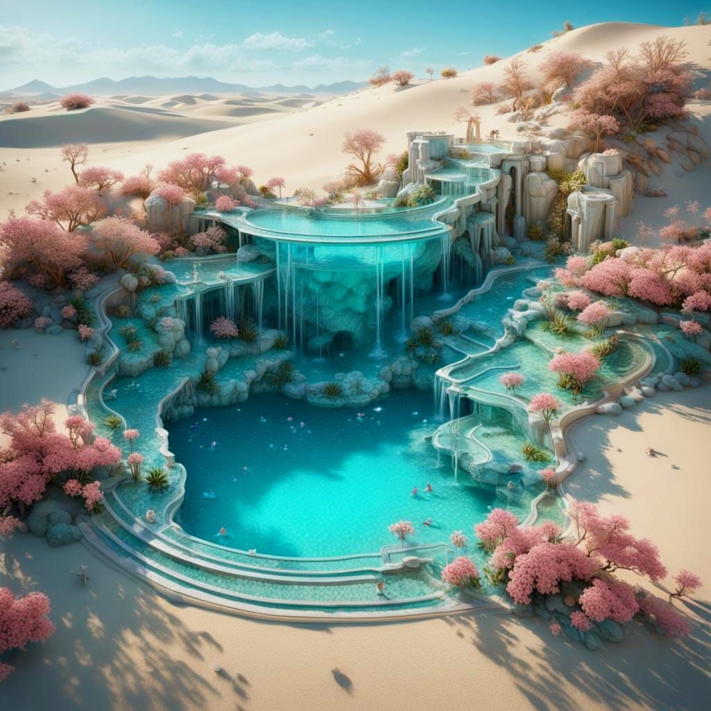 Fantastic Futuristic Oasis in Turquoise Waters