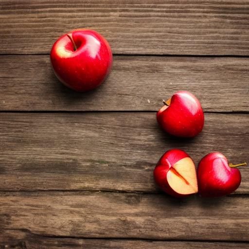 Photorealistic Red Apple Still Life with Heart Carvings