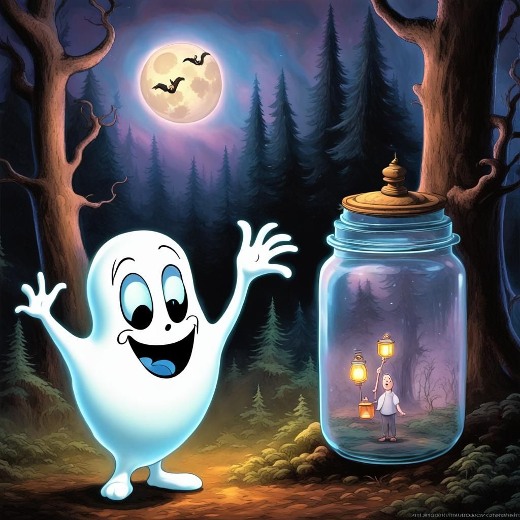 "cartoon Casper the Friendly Ghost from 60s tv " , 

 photog...
