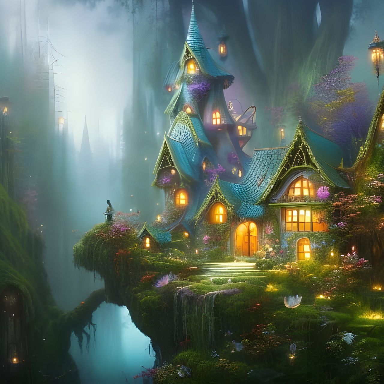 Enchanted Mushroom House in Fairytale Forest