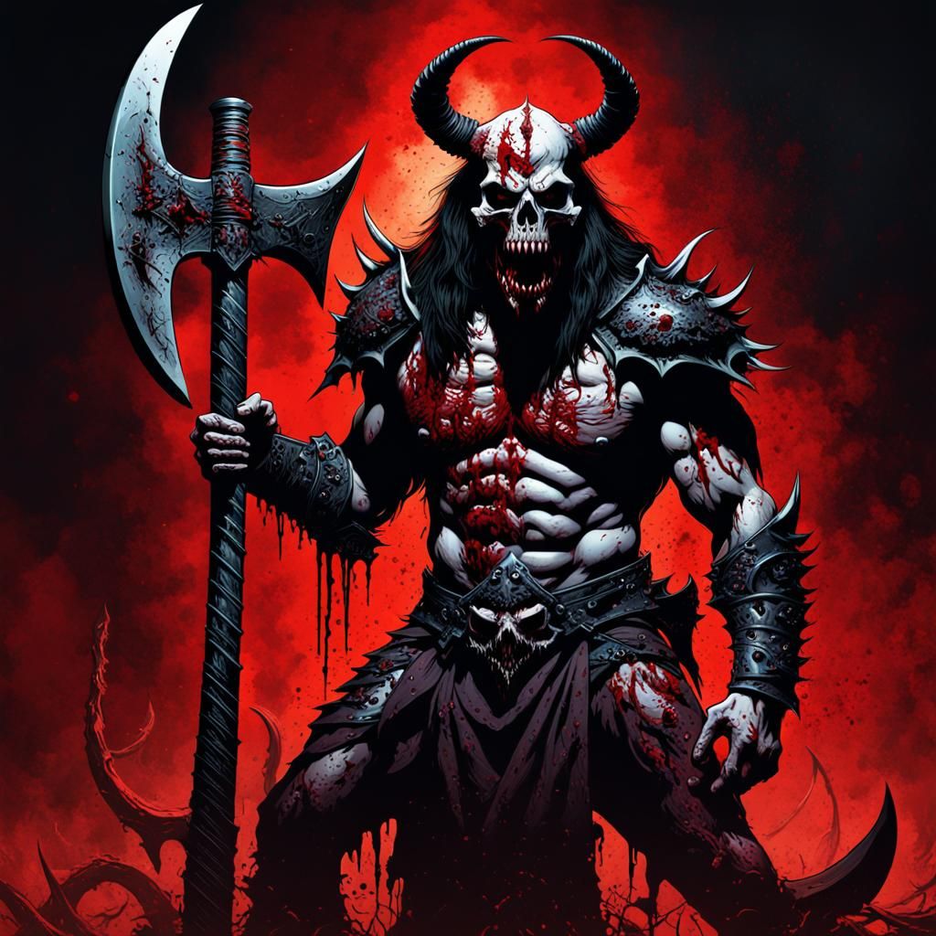 Bloody Axe Demon in Death Metal Style