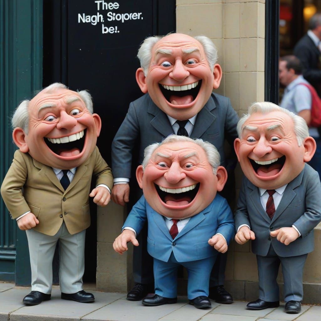 Naughty Boys Giggling at the Square Crowd