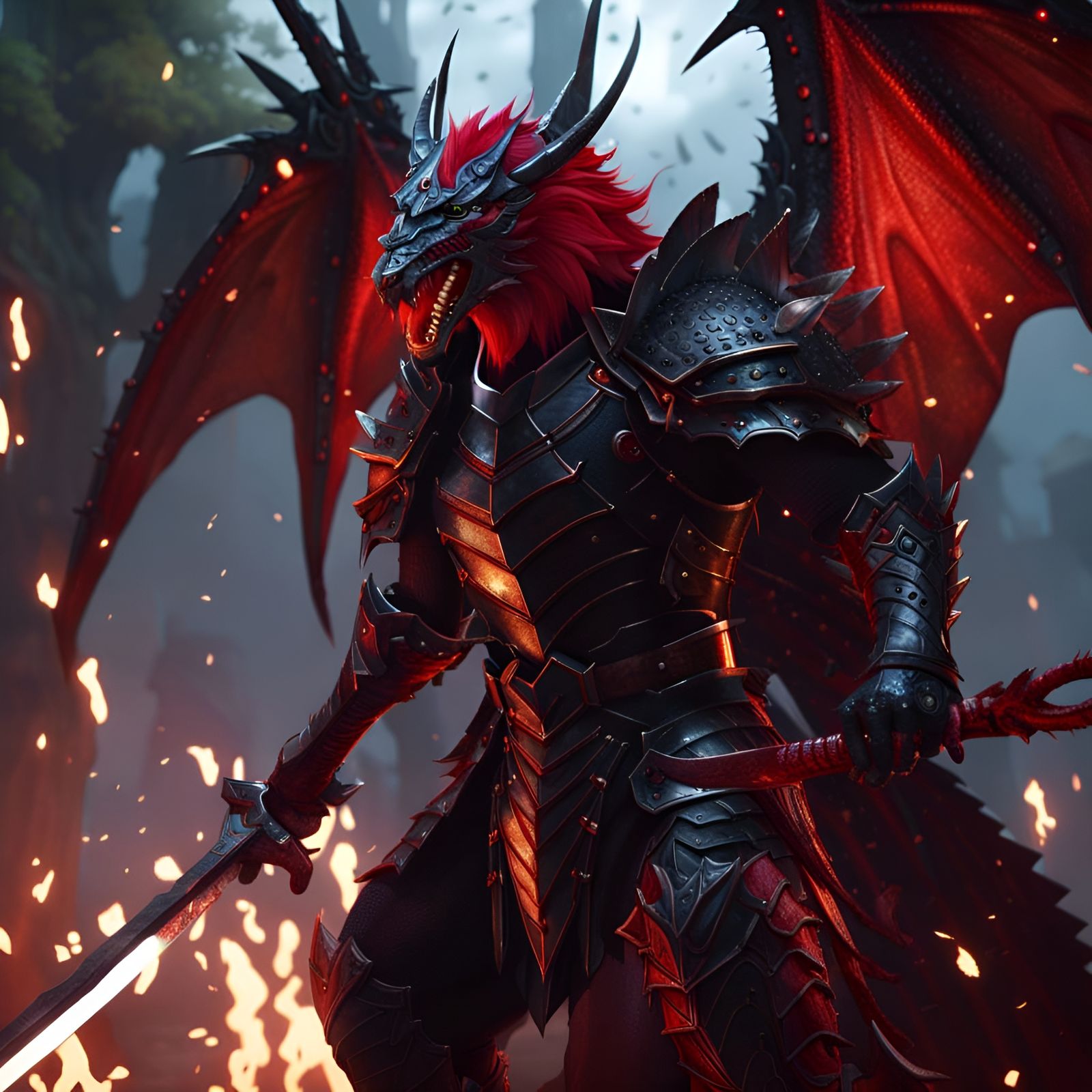 Dark Paladin Dragon Morph in Black Armor