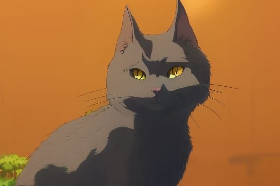 Anime Cat in Studio Ghibli Style