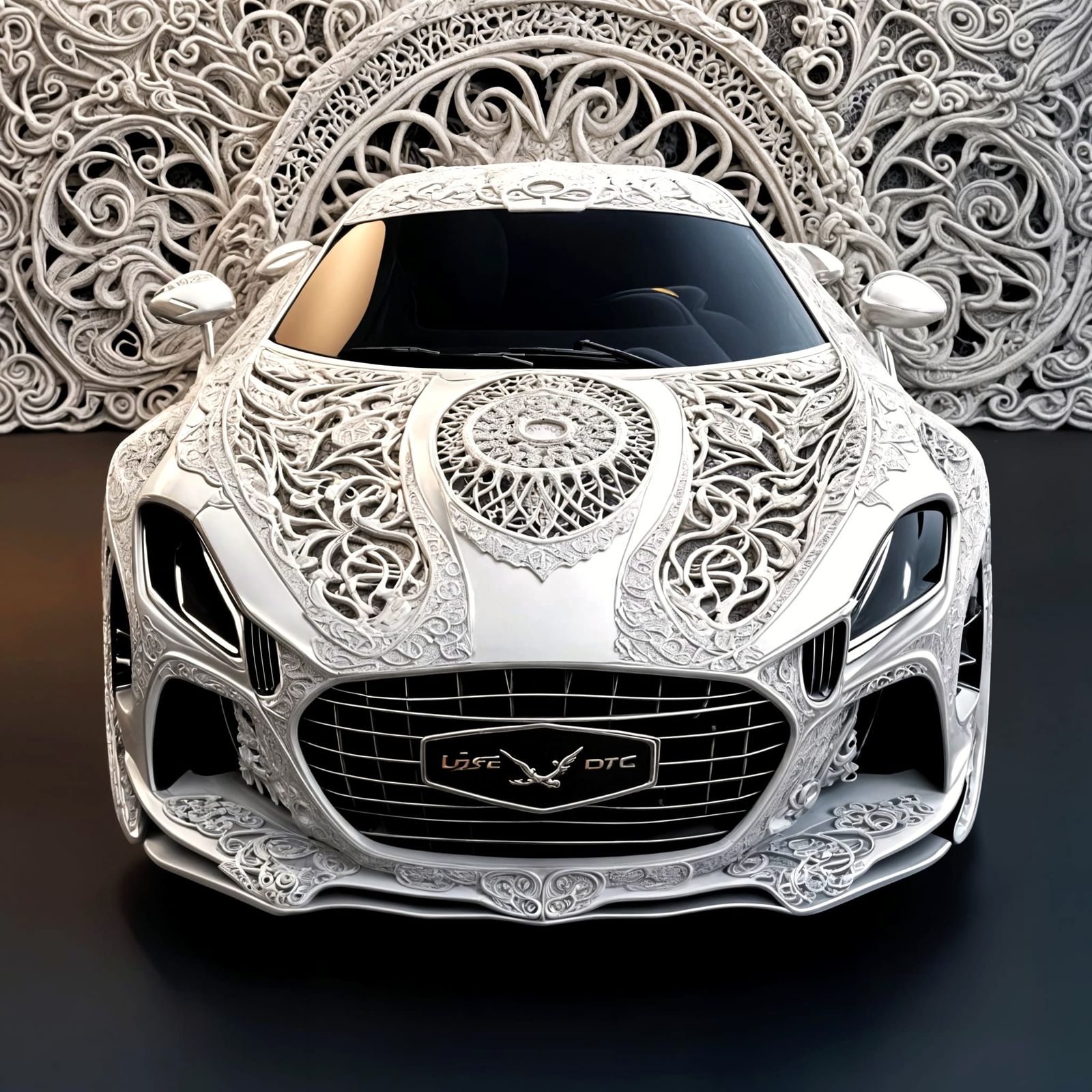 Ferocious Sports Car Hybrid as Lace Art in 3D