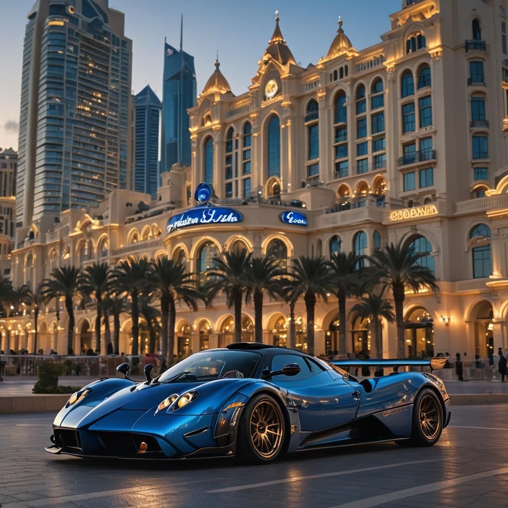 Pagani Zonda at Monaco Grand Casino Sunset