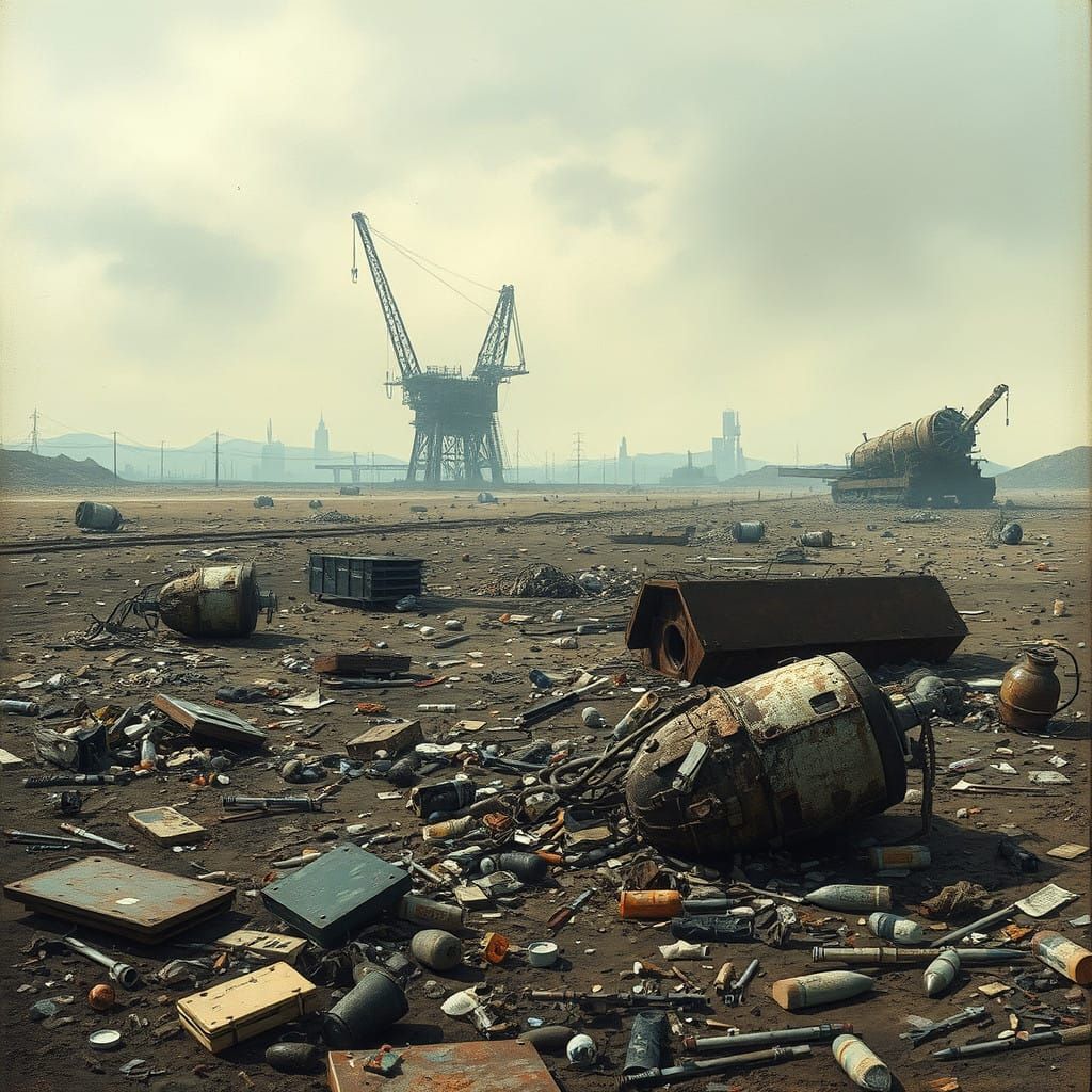 Barren Dystopian Wasteland in Muted Palette