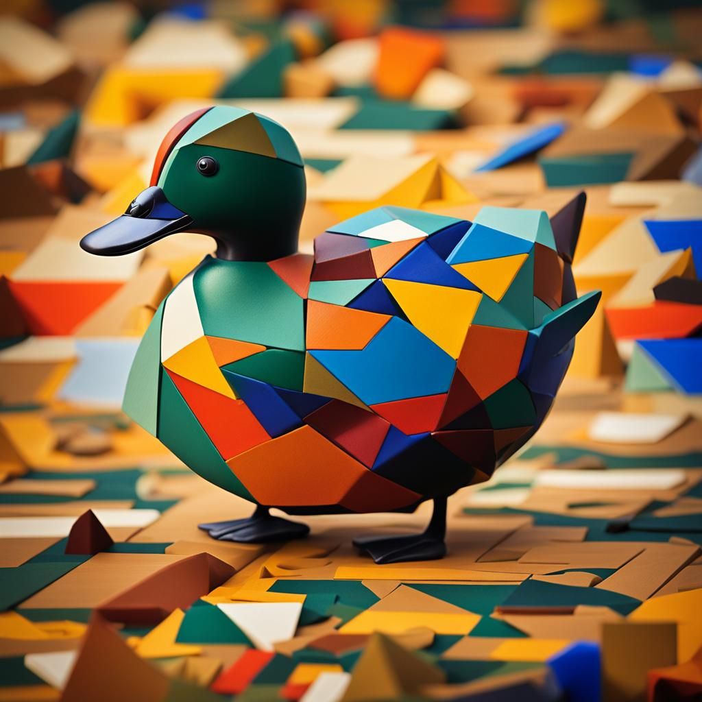 Cubist Duck in Abstracted Geometries