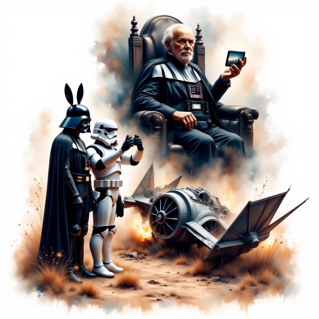 Darth Vader Selfie: Hyperrealistic Star Wars T-Shirt Design