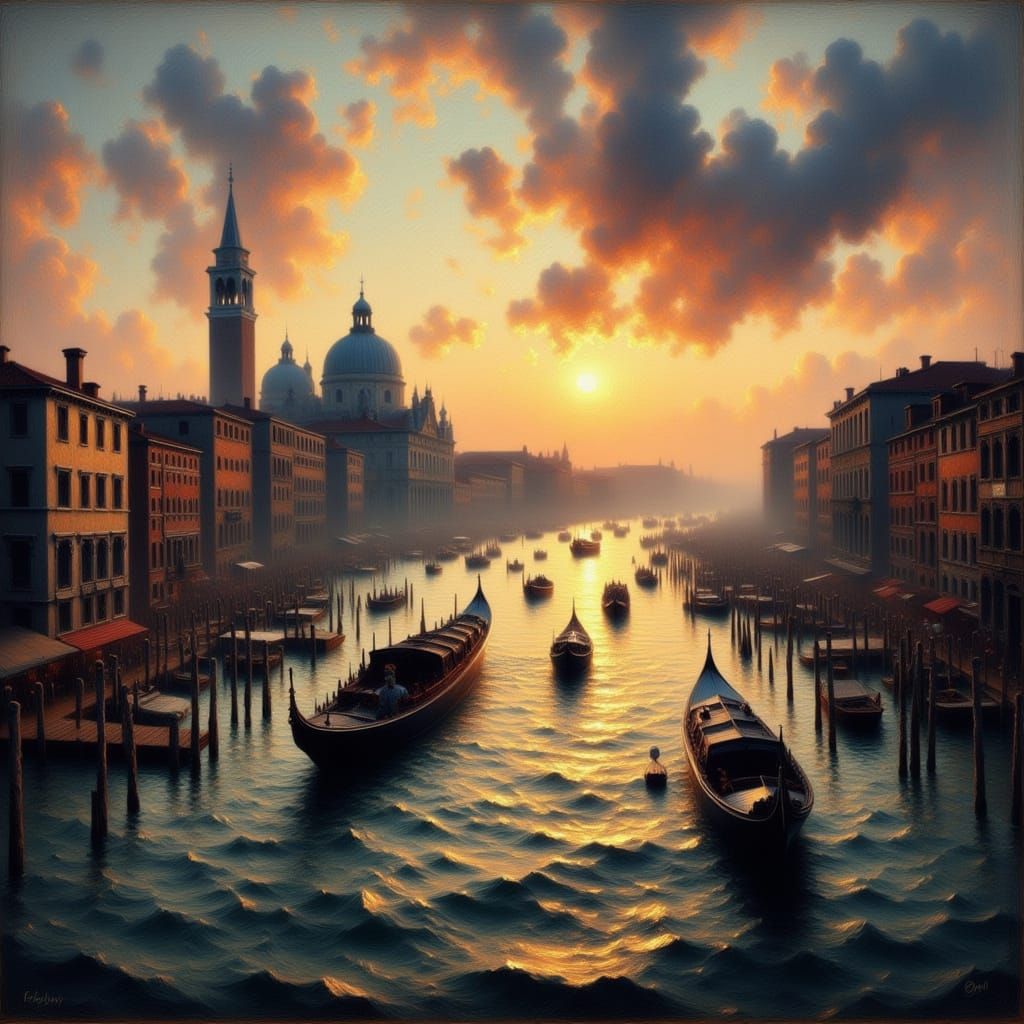 Venice in Soft Light at Sunset