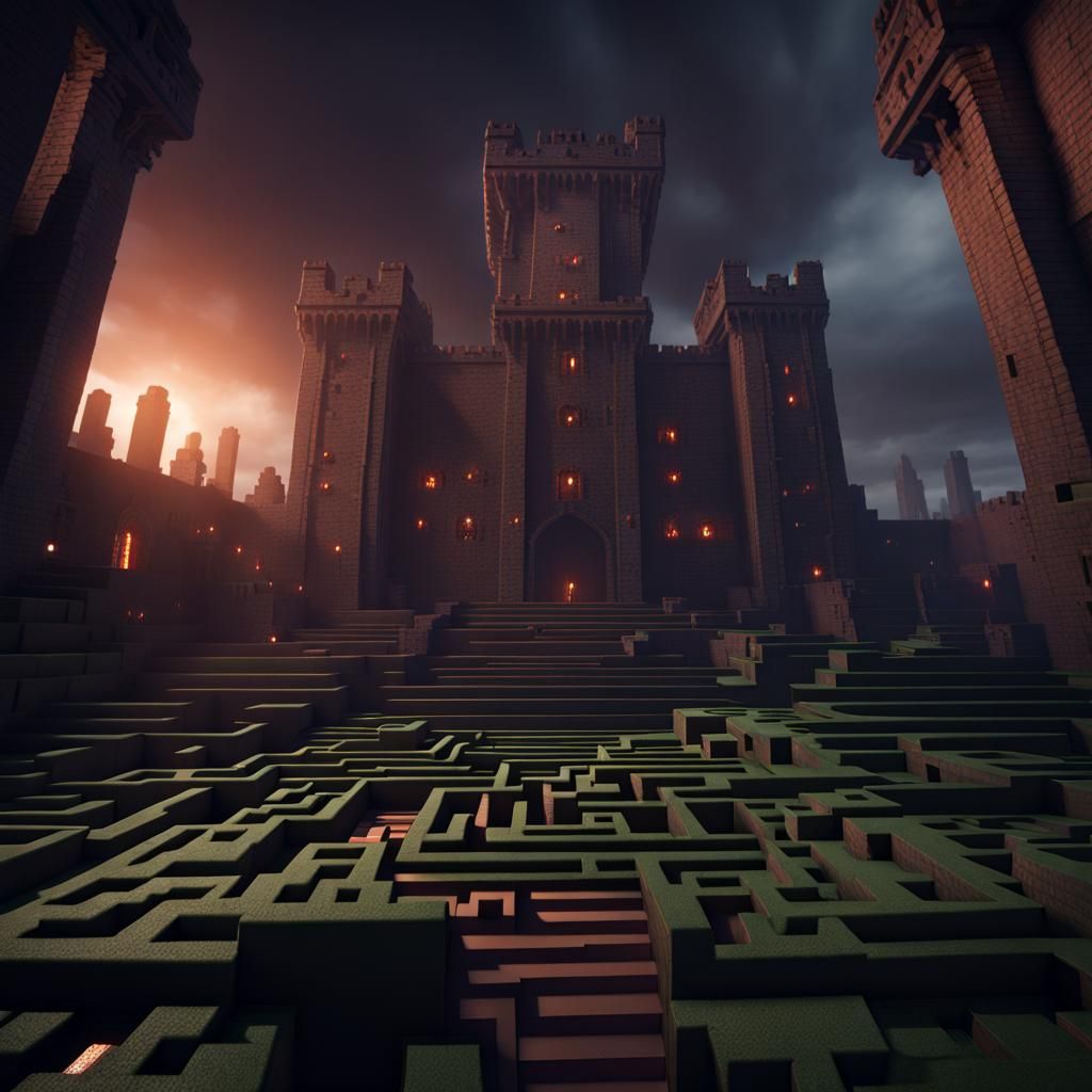 Minecraft Castle and Maze Concept Art