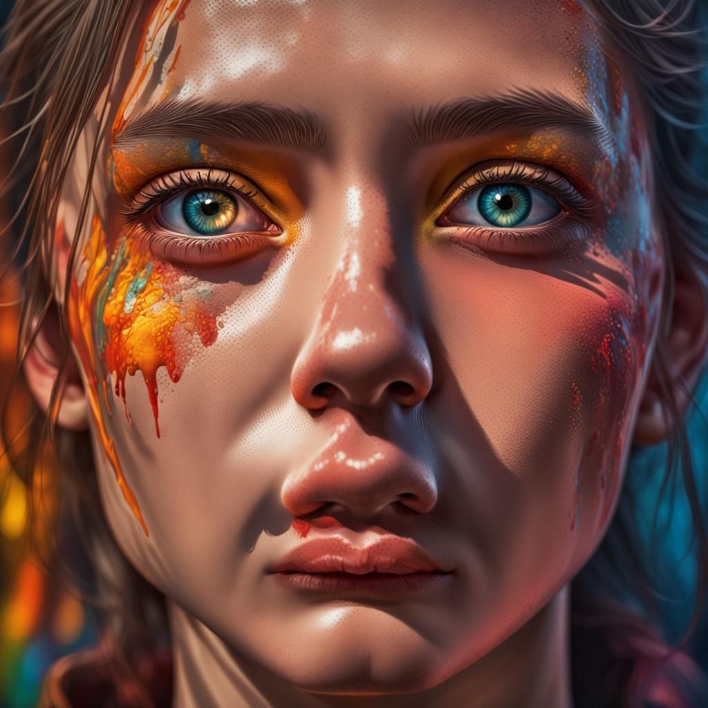 Intricately Detailed Hyperrealistic Portrait with Dramatic L...