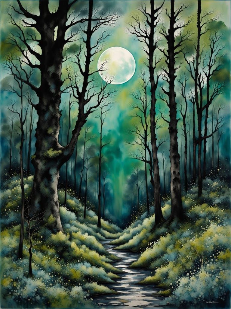 Ethereal Landscape in Moody Flux Style