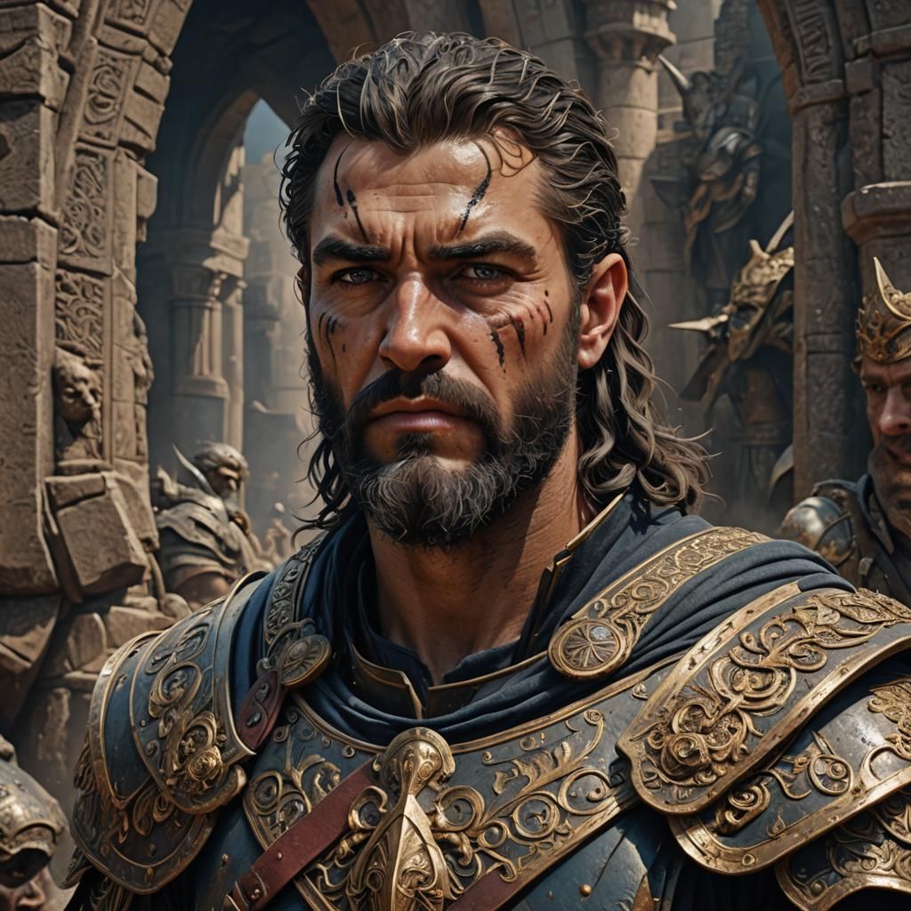 Realistic Portrait of a Roman General