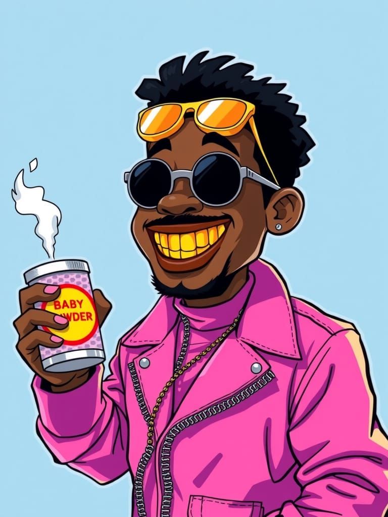 Diddy Smiling with Gold Teeth in Pop Art Style