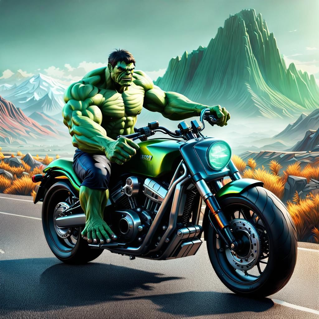 Hulk on Bike