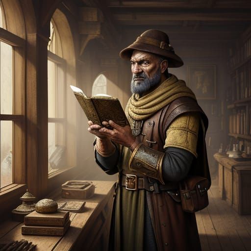 Traveling Merchant Seeks Rare Items in Fantasy Art