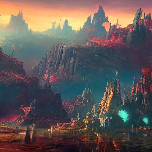 Fantastical Space Scene in Detailed Matte Painting