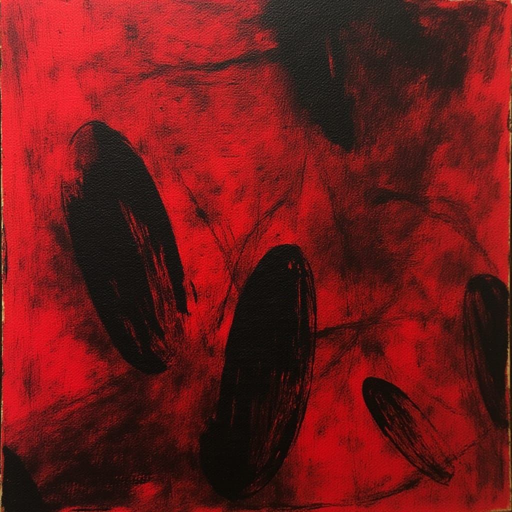 Dadaist Abstract Painting of Intense Emotion