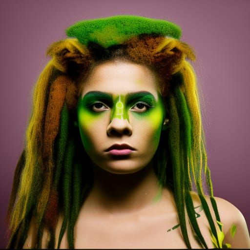 Rastafarian Lion with Ganja Plant in Fantasy Art