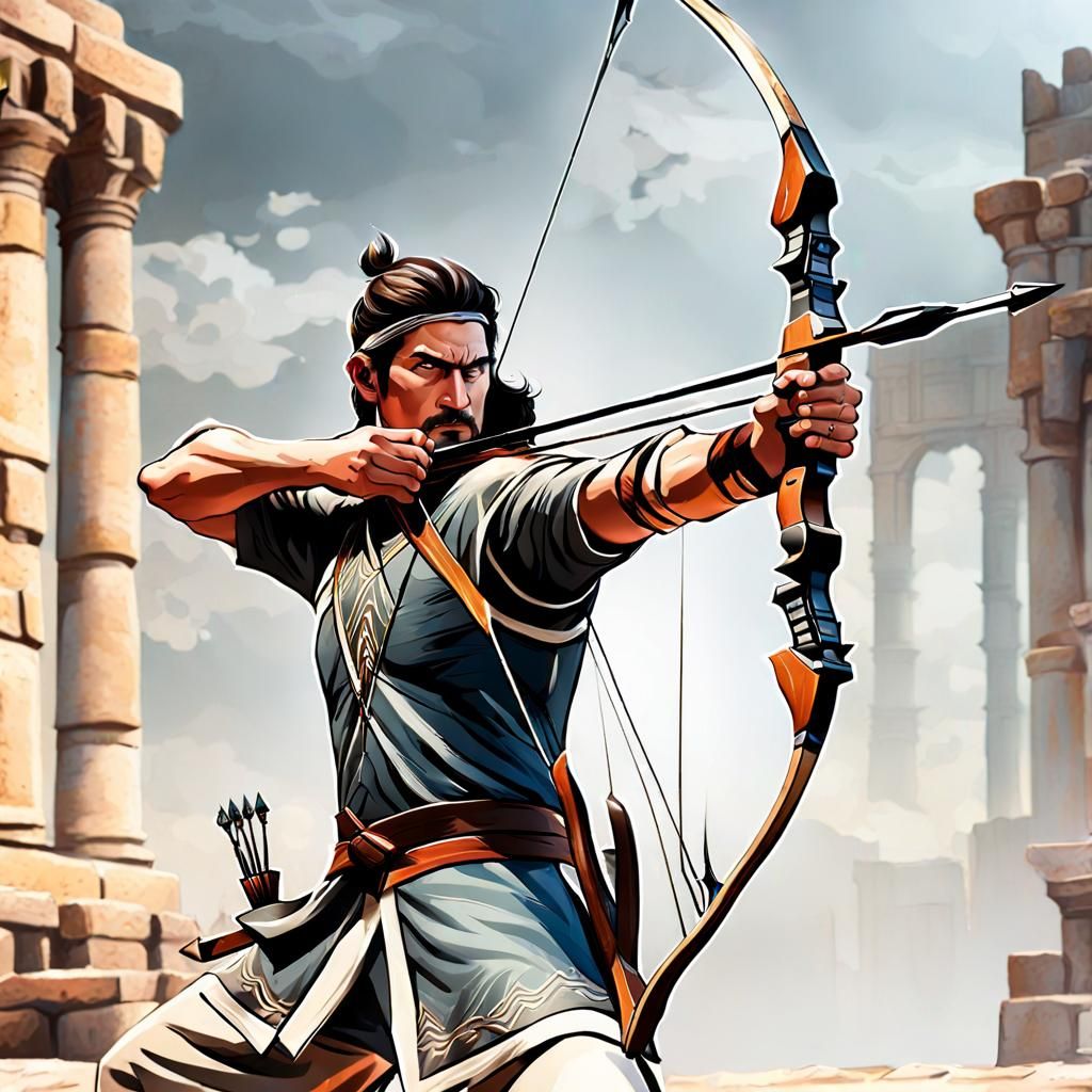 Archery Contest in Arena: 8K 3D Render