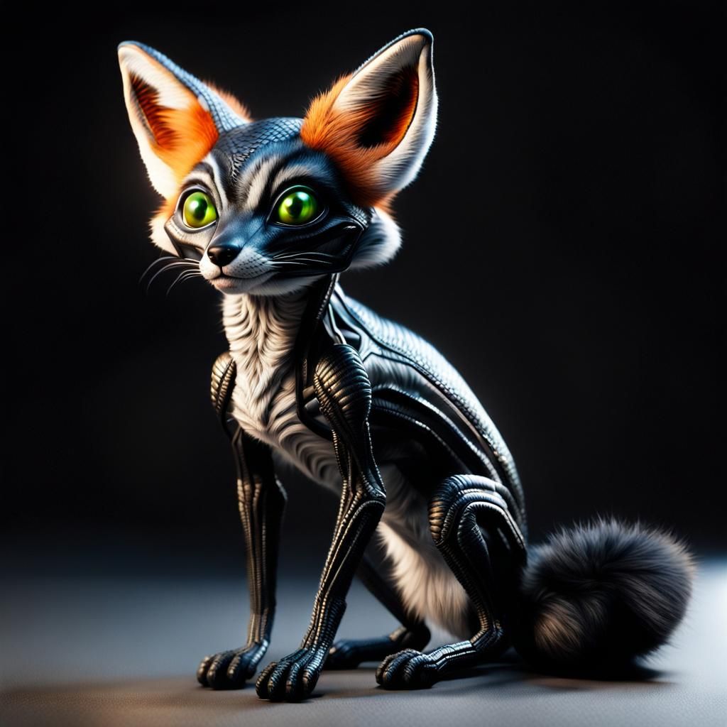 Hyperrealistic Portrait of an Alien Pet in Photorealism