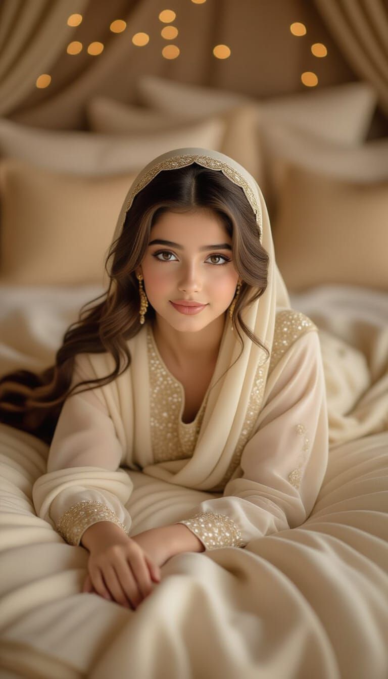 Arab Girl in Golden Light: Cinematic Portrait