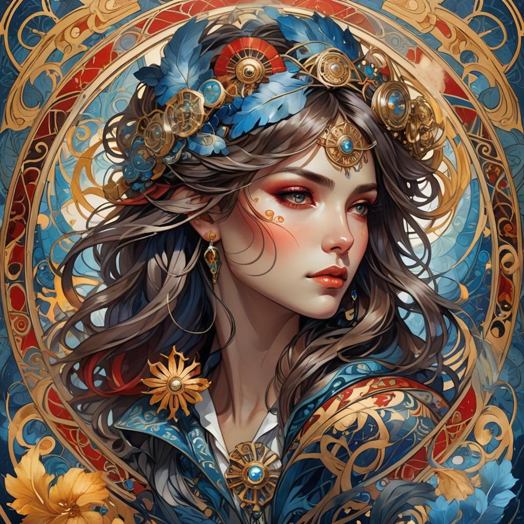 Smokingwheels Concept Art in Art Nouveau Style