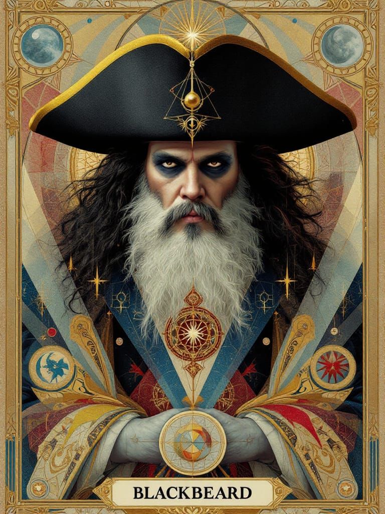 Blackbeard as Sage: Alchemical Portrait in Radiant Geometry